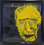 <p>Portret man #2 - Olie op glasblok - 18 x 18 cm</p>