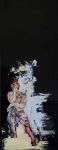 <p>Where are we going #17 - Olie op glas - 28 x 85 cm<br>(inclusief steunplaat gepareld RVS)</p>